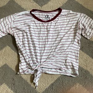 striped cropped tee